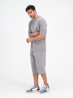 Костюм хлопковый с шортами. Грей