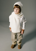 6092-02 Шапка вязаная с отворотом (экрю)