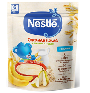 Каша Nestle Молочная овсяная с грушей и бананом для детей (6+ мес) 220 г