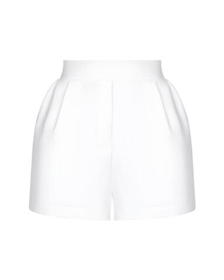 Шорты из крепа с завышенной талией, белый