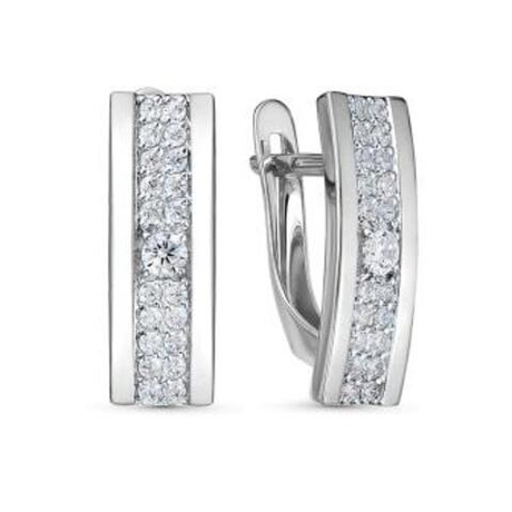 Серьги из серебра с фианитами