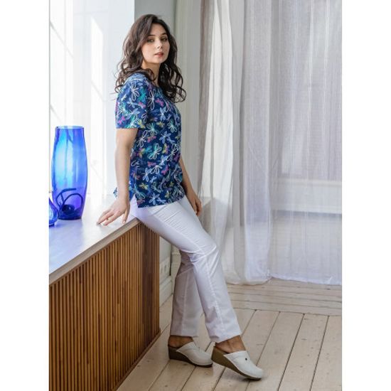 Блуза женская X117 (тиси/принт стрекозы)