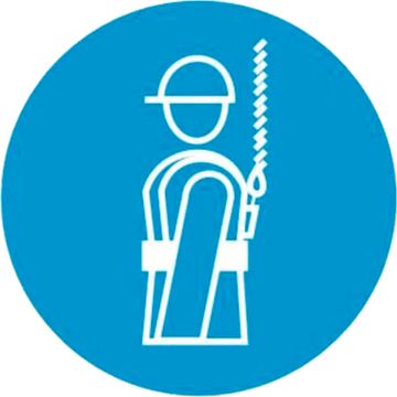 М09 "Работать в предохранительном (страховочном) поясе"