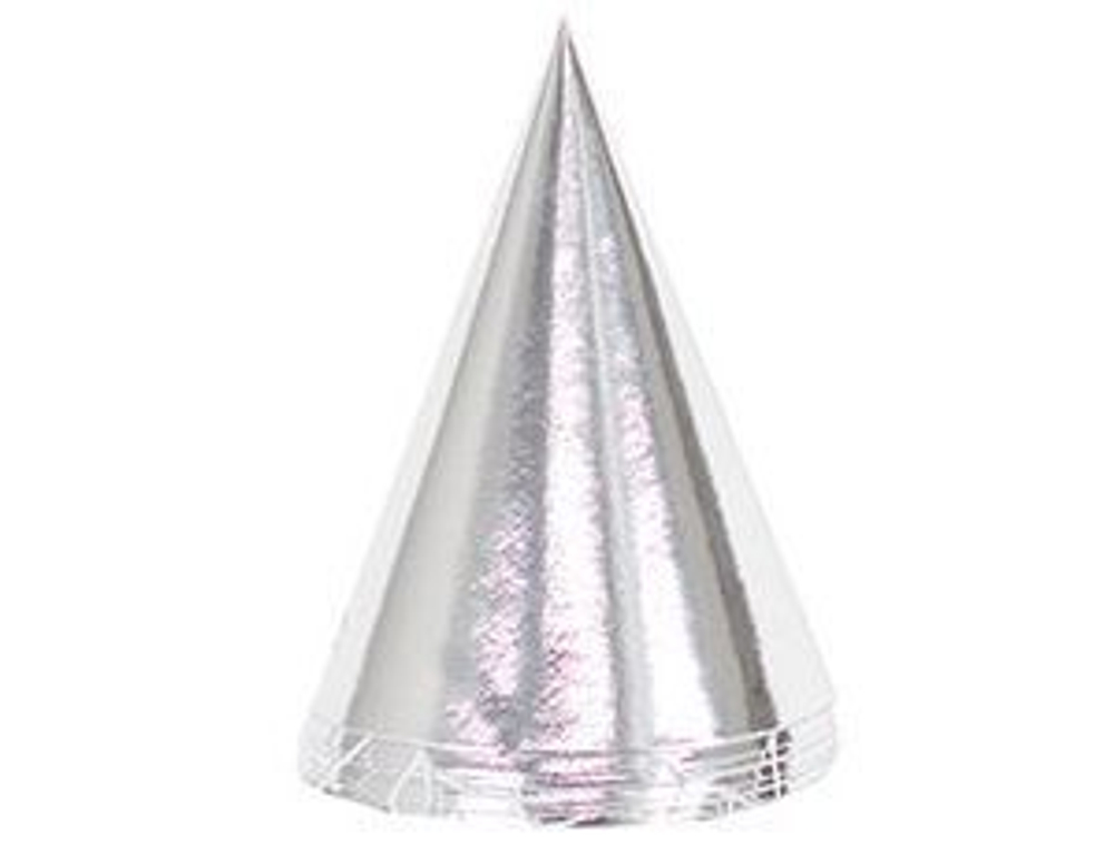 Колпак фольгированный Серебро, 6 шт.