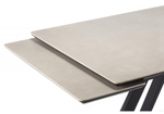 Керамический стол Woodville Вилли 120(180)х80 сarmen light grey, черный, ножки черные