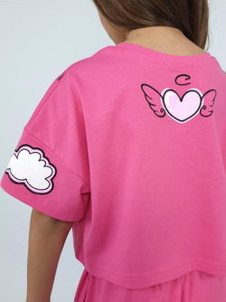 02-121-6 Комплект для девочки (фуфайка+ шорты)