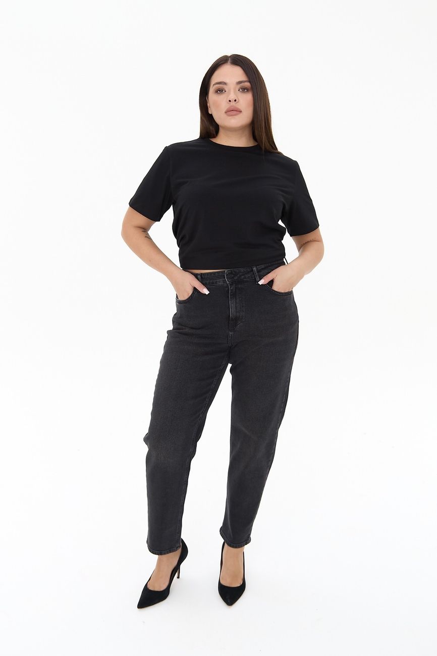 Джинсы Mom fit, черный