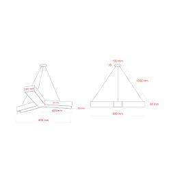 Светильник LED ЭРА Geometria SPO-142-W-40K-044 Igrek 44Вт 4000K 3500Лм IP40 800*80 белый подвесной драйвер внутри