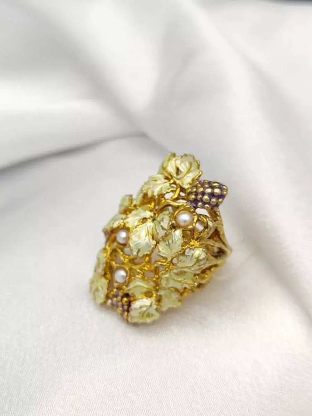 Ювелирное кольцо серебро 925, Виноградная Лоза