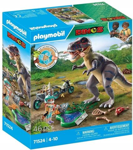 Конструктор Playmobil Dinos - В поисках тираннозавра, с мотоциклом, камерой и скелетом динозавра - Плеймобиль 71524