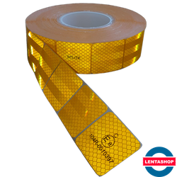 Жёлтая сегментированная светоотражающая лента 104R для контурной маркировки 50 мм х 50 м