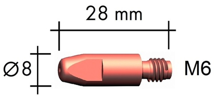 ИТС.1552 Наконечник сварочный E-Cu 1,6/M6х28мм