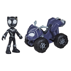Hasbro Marvel Spidey Amazing Friends - Фигурка Черной Пантеры 10 см с автомобилем / артикул   F1459 F1943  / GTIN 5010993974962