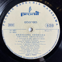 Винтажная виниловая пластинка LP Zdzislawa Sosnicka Odcienie Samotnosci (Польша 1980)