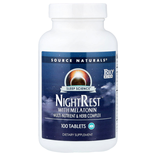 Source Naturals, Sleep Science®, NightRest™ с мелатонином, 100 таблеток