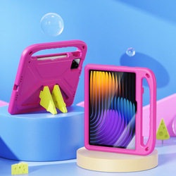 Детский чехол розового цвета на планшет Xiaomi Pad 7 и 7 Pro от от Dux Ducis, серия Puff Series Case