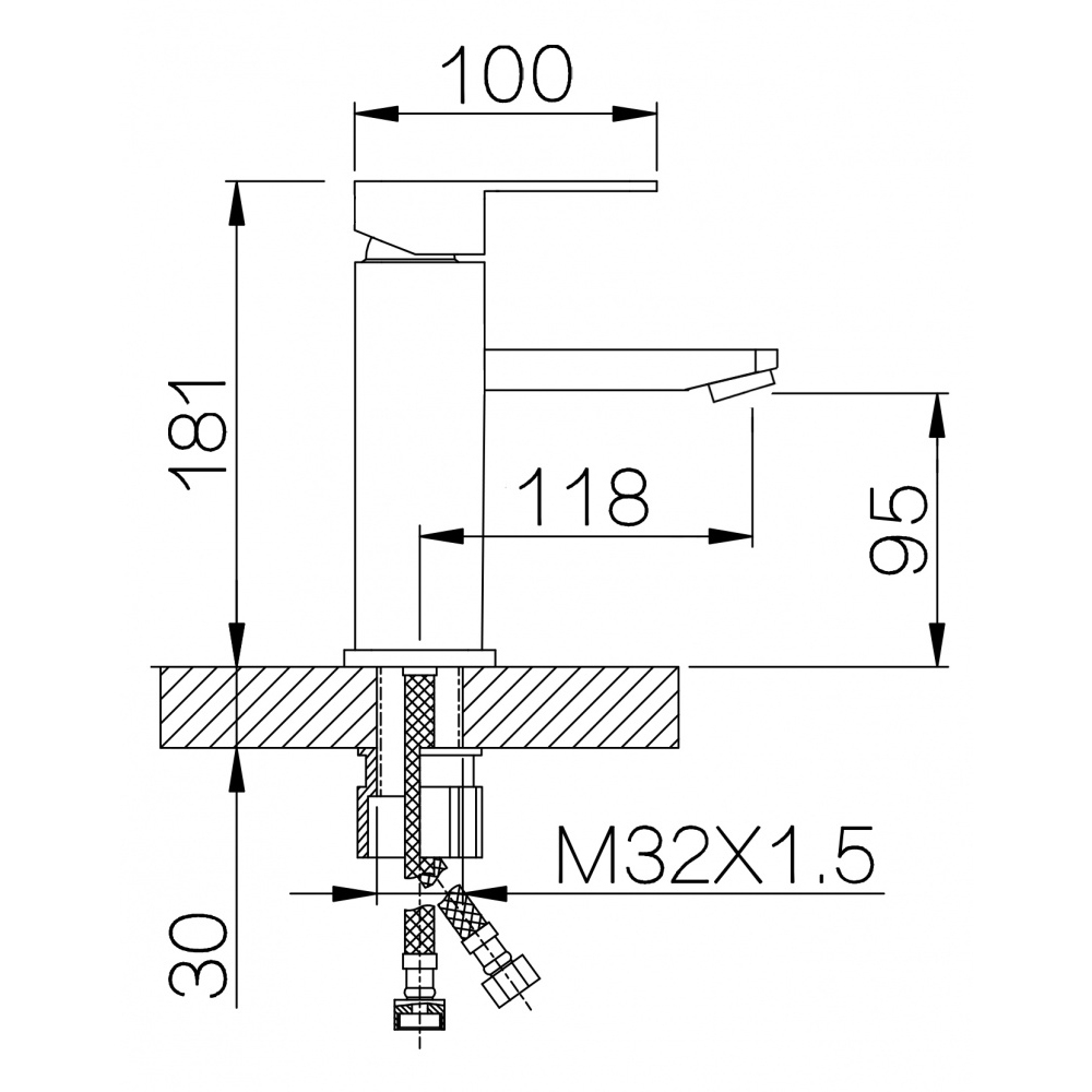 Hansen Смеситель для раковины HN10028-C, черный