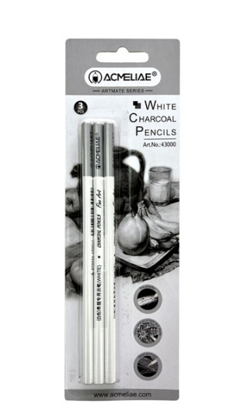 Карандаш-уголь АКМЕЛИЯ 3 шт. белый  (43000)