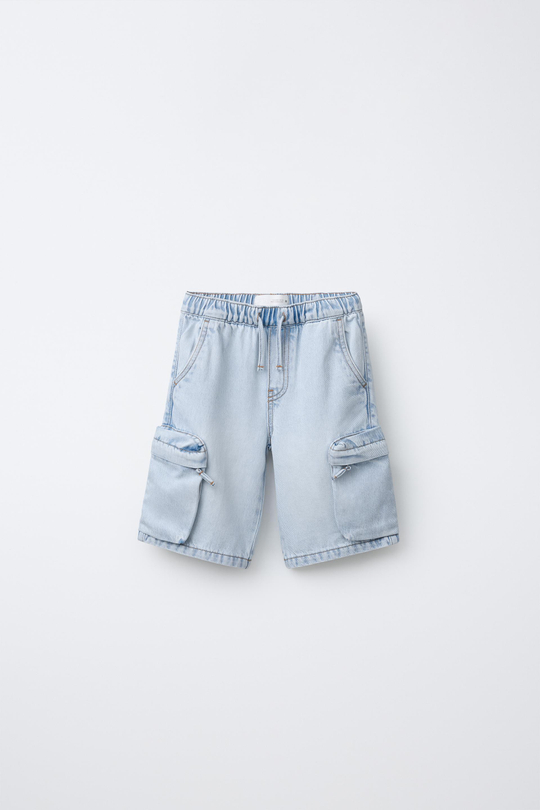 ZARA ДЖИНСОВЫЕ ШОРТЫ КАРГО URBAN, СИНИЙ