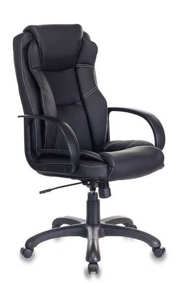 Кресло руководителя Бюрократ CH-839 черный Leather Black эко.кожа крестов. пластик