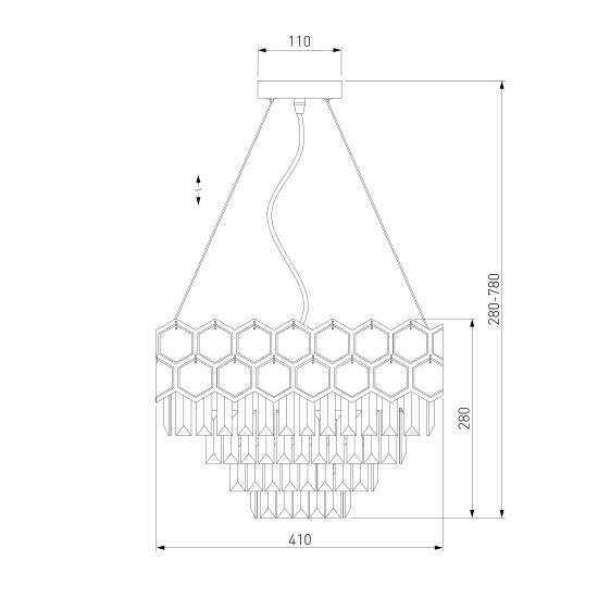 10124/5 / подвесной светильник / золото/прозрачный хрусталь Strotskis
