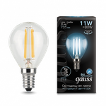 Лампа Gauss LED Filament Шар 11W E14 750Im 4100K 105801211