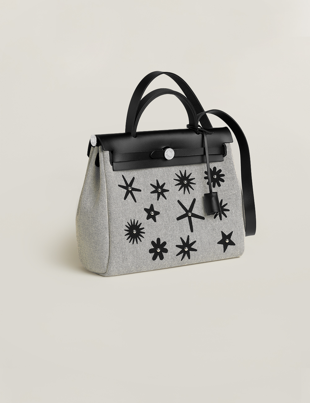 Сумка Hermes Herbag Zip 31 Hobnailed "noir / écru"