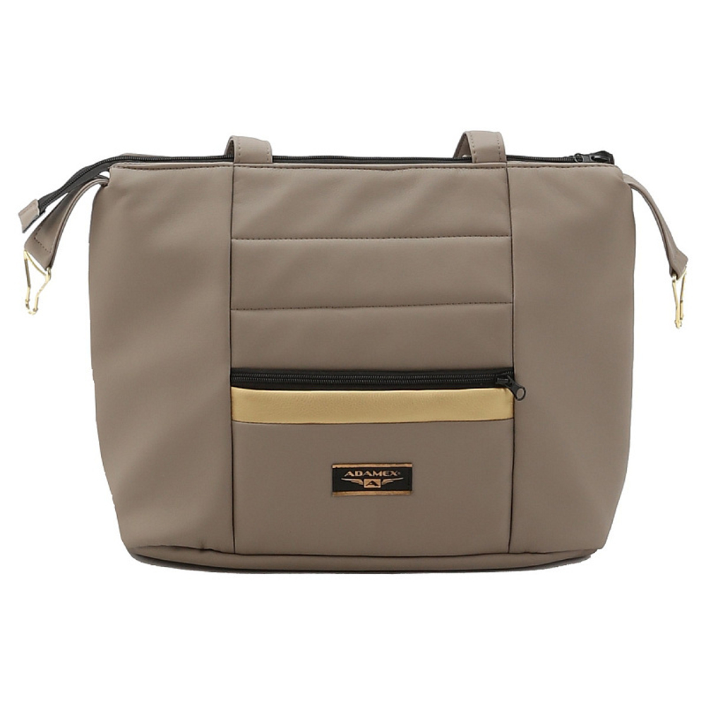 Детская коляска Adamex Rimini Deluxe 2 в 1 RI214 Т.БЕЖ.КОЖА+ЗОЛОТО.ОТДЕЛКА