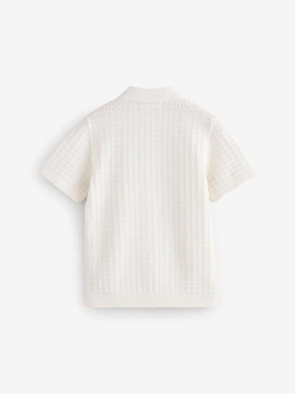 Рубашка трикотажная с коротким рукавом для мальчика Next AA8-953, Молочный