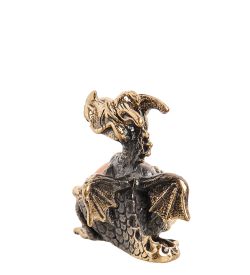 Народные промыслы AM- 272 Фигурка «Сытый дракон» (латунь, янтарь)