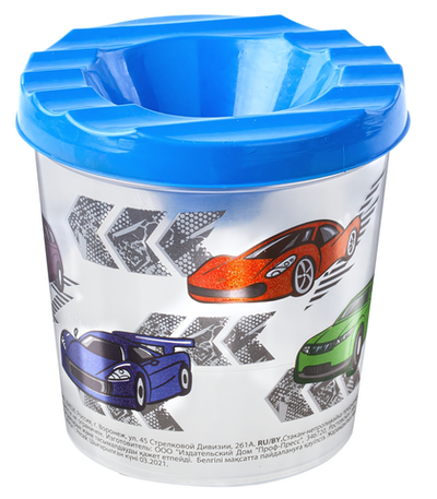 Стакан-непроливайка 250мл. "Быстрее всех" с рисунком (ЮНЛАНДИЯ)