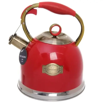 Чайник из нержавеющей стали 3л «Vicalina» Винтаж красный VL-9246