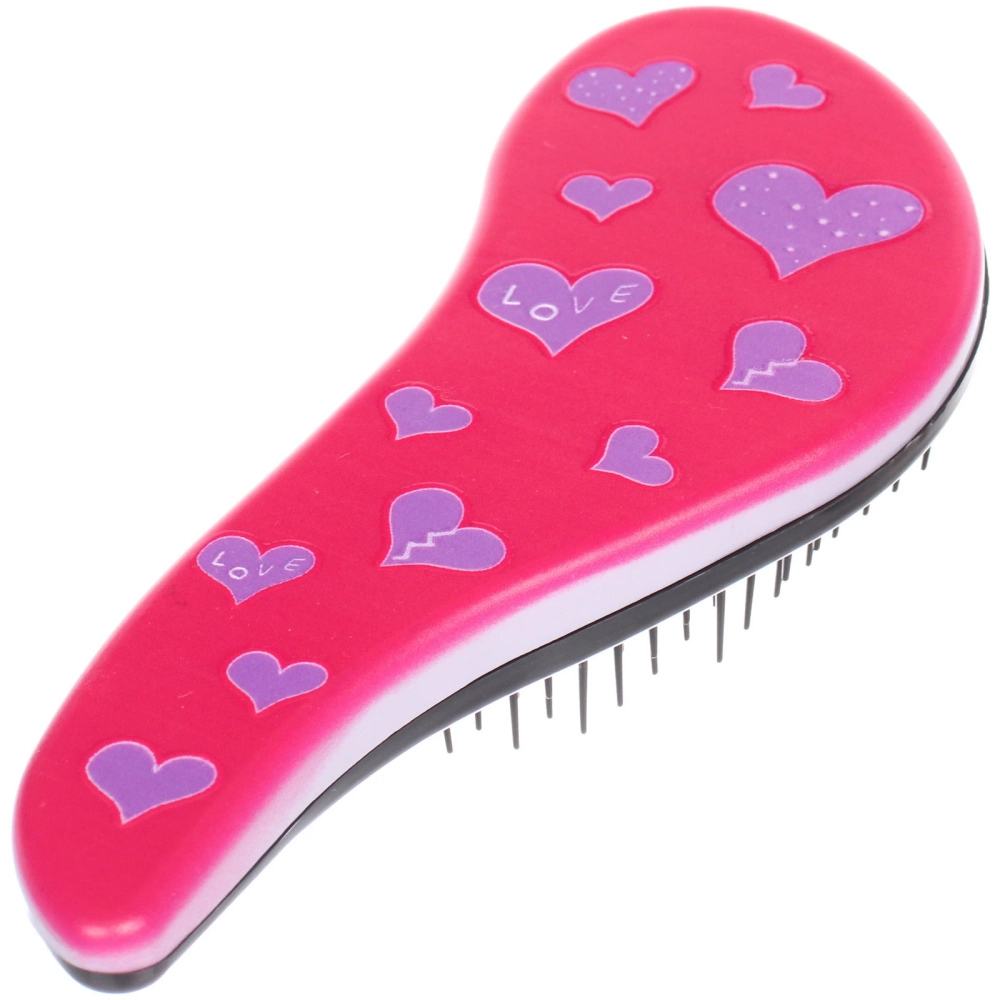 Расческа массажная компактная «АМОР», микс 4 дизайна, 18*7,5см (PVC коробка)