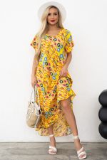 Платье Магия лета (желтый/орнамент)-52р-р Р11-867/17 Nikol