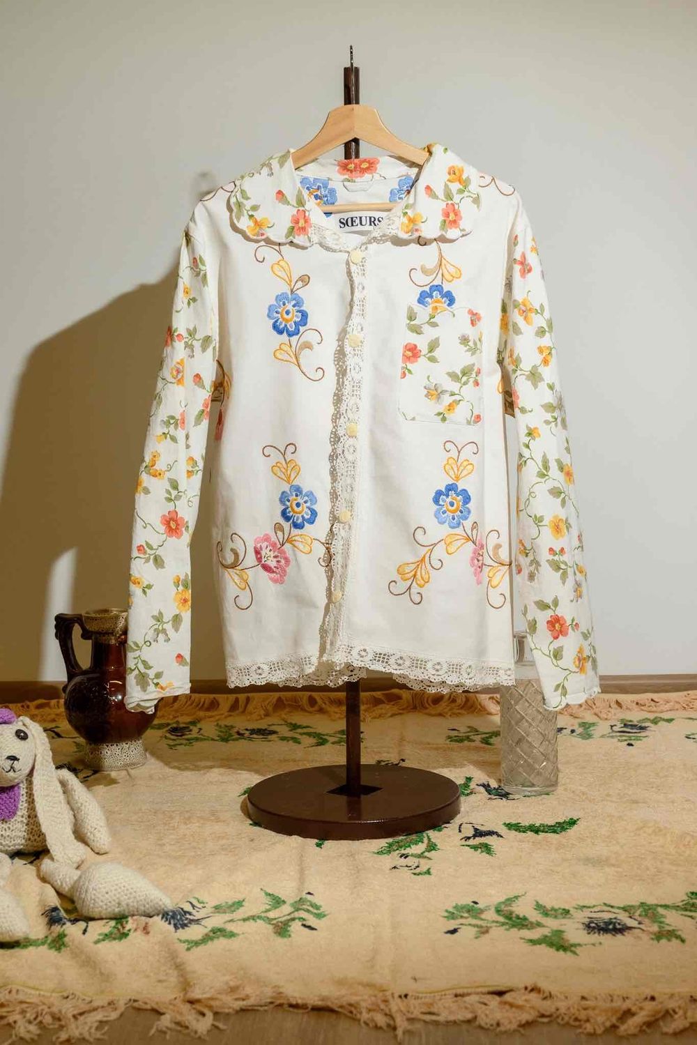 Рубашка Soeurs Purple Flowers Shirt white