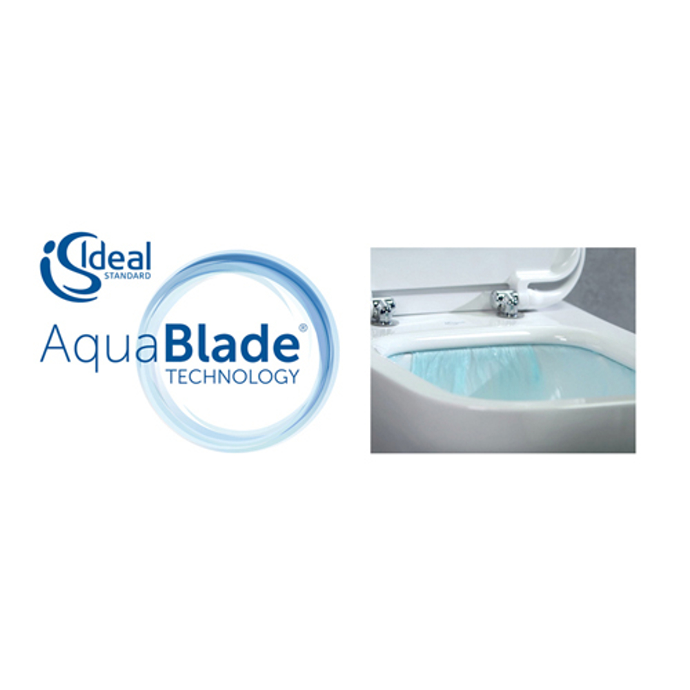 T359601 STRADA II AquaBlade® Подвесной унитаз с сидением и крышкой с функцией плавного закрытия T360101, с крепежом для полностью скрытого монтажа