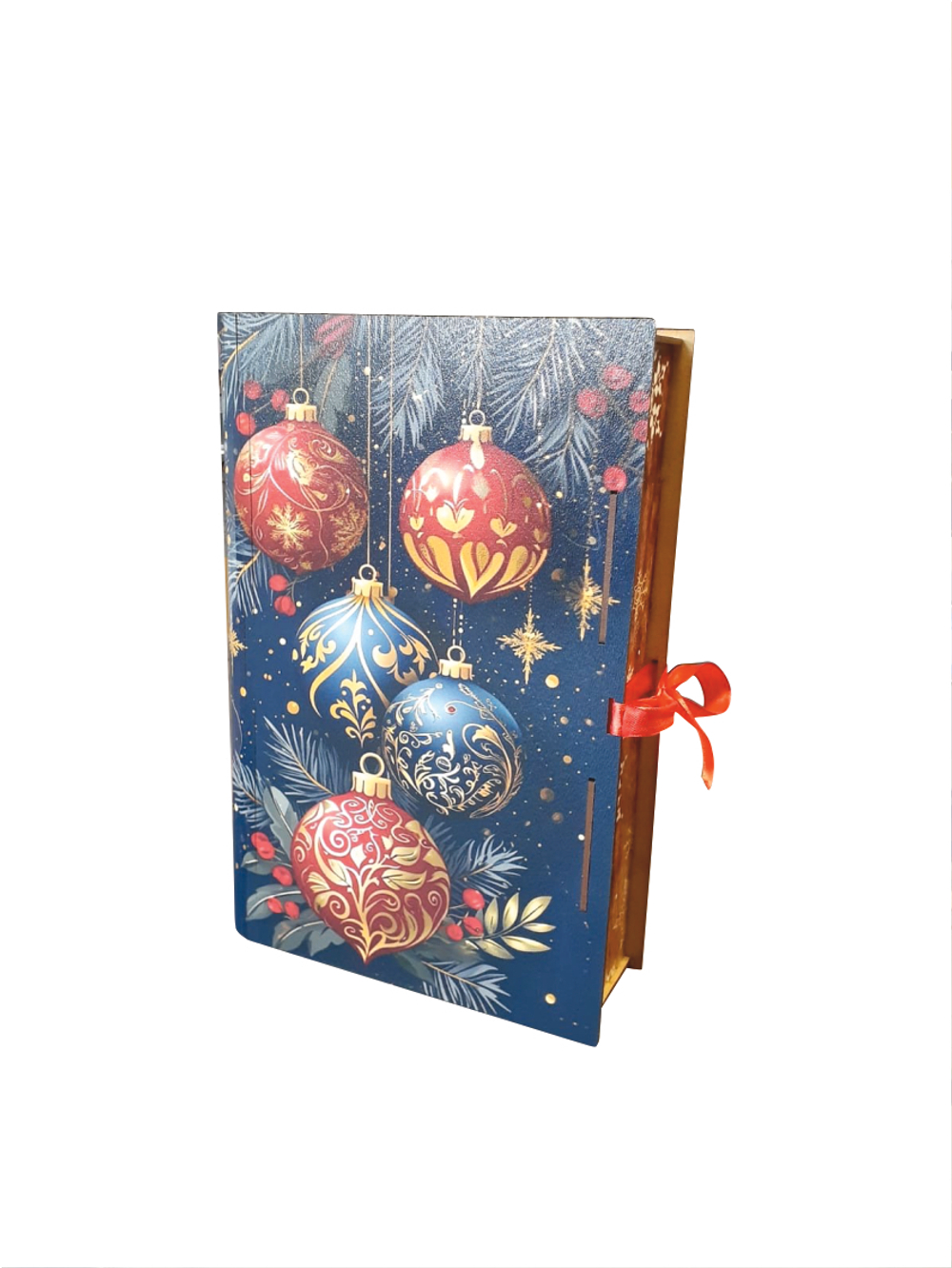 Деревянная Новогодняя упаковка,Книга Игрушки