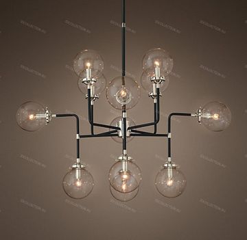 Люстра BISTRO GLOBE CLEAR GLASS 12-LIGHT Restoration Hardware