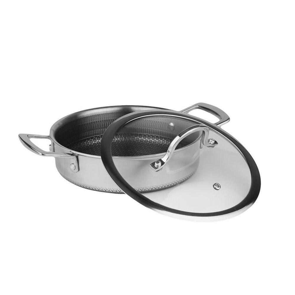 Кастрюля 4 л 26/23*15 см с крышкой New Kitchen Honeycombs нерж. с антиприг. покр. ИНДУКЦИЯ P.L.