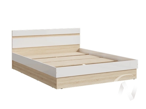 Кровать 1;6м МС Челси (дуб сонома/белый глянец холодный)