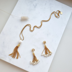 Кулон Anne Klein с жемчужиной и кистью