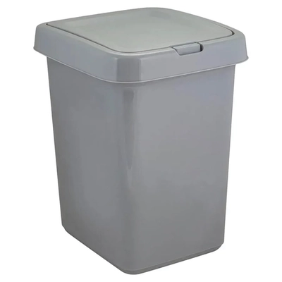 Контейнер для мусора Квадра с крышкой Push to Open 25л серый