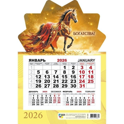 Календарь моно на магните 2026 символ года 9383 (Квадра)