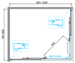 Душевой уголок BelBagno Due 100x80 DUE-AH-2-100/80-C-Cr профиль Хром стекло прозрачное