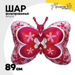 Шар Фольгированный Бабочка розовая (Фуксия)