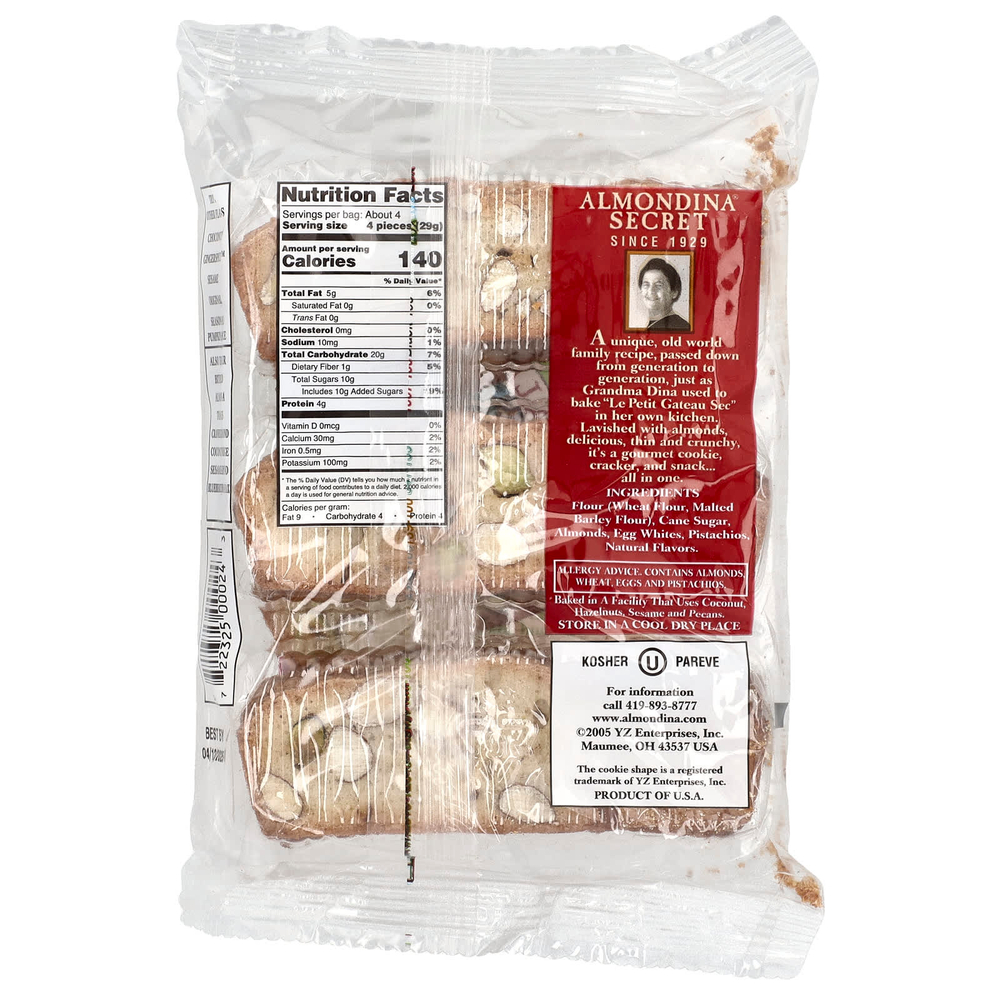 Almondina, Almonduo, миндальное и фисташковое печенье, 113 г (4 унции)
