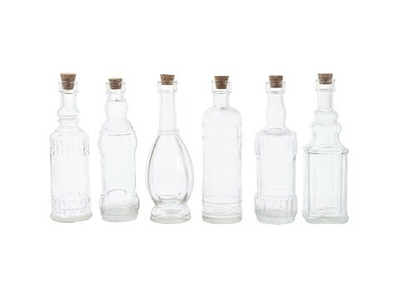 Бутылочка декоративная "Сиена" в ассортименте 5x17,5/5x17/ 5,5x18/5,0x17,5см стекло