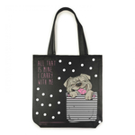 Сумка-шоппер 34х36см. черный "Карманные животные.Собачка" (BrunoVisconti)