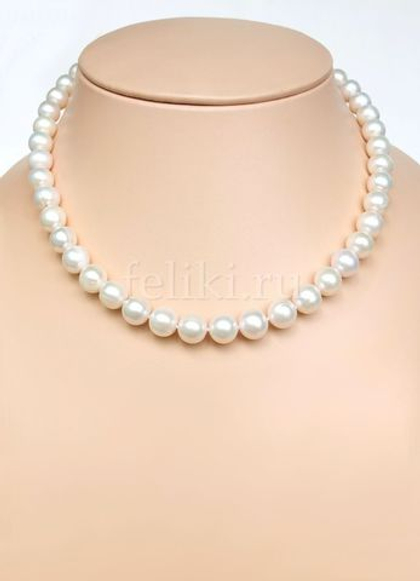 бусы из жемчуга речного белого