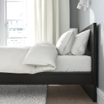 Кровать - IKEA MALM, 200х160 см, жесткий матрас,  черный, МАЛЬМ ИКЕА